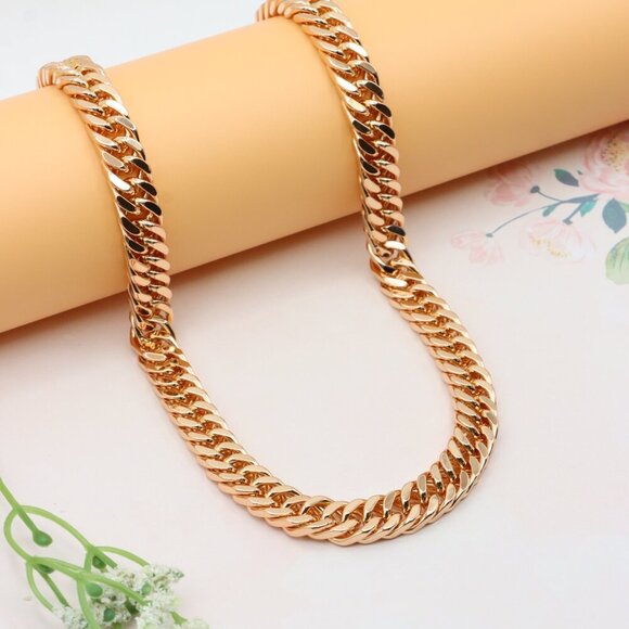 Bold Rose Gold Chunky Chain Necklace for Statement Styling, XPNL0283 - Picture 7 of 12